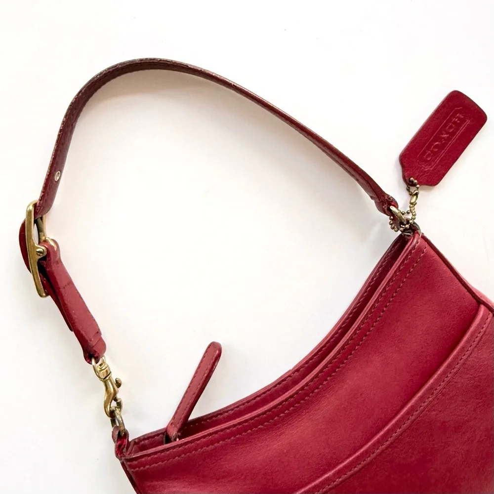 Vintage Y2K Coach Legacy West Demi Shoulder Bag 9295 Red Glovetanned Leather